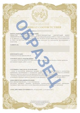 Образец Сертификат СТО 01.064.00220722.2-2020 Зеленоград Сертификат СТО 01.064.00220722.2-2020 