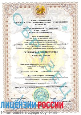 Образец сертификата соответствия Зеленоград Сертификат OHSAS 18001